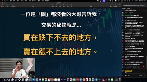 投影片：一位連圖都沒看的大哥告訴我，交易的秘訣就是——買在跌下不去的地方，賣在漲不上去的地方